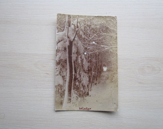 Vintage REAL PHOTO Postcard, "Winter" (USA)? Genuine, Original, Used. Ideal Gift For Loved One