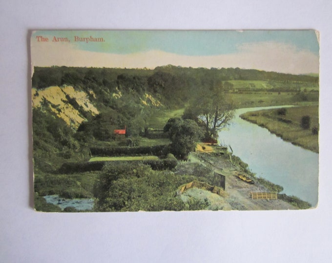 1920s Real Photo (RPPC) Postcard, The Arun, Burpham, Sussex, UK. Original, Used. Posted.