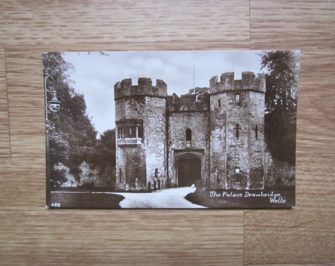Postcard, The Palace Drawbridge, Wells, Somerset, England. Original Real Photo (RPP) Postcard. Ideal Christmas Gift, Birthday Present