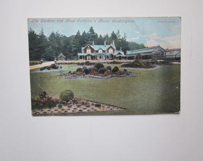 Postcard, The Gardens And Head Gardener's House, Sandringham, England, UK. Genuine, Used/unused (?) postcard, Original.