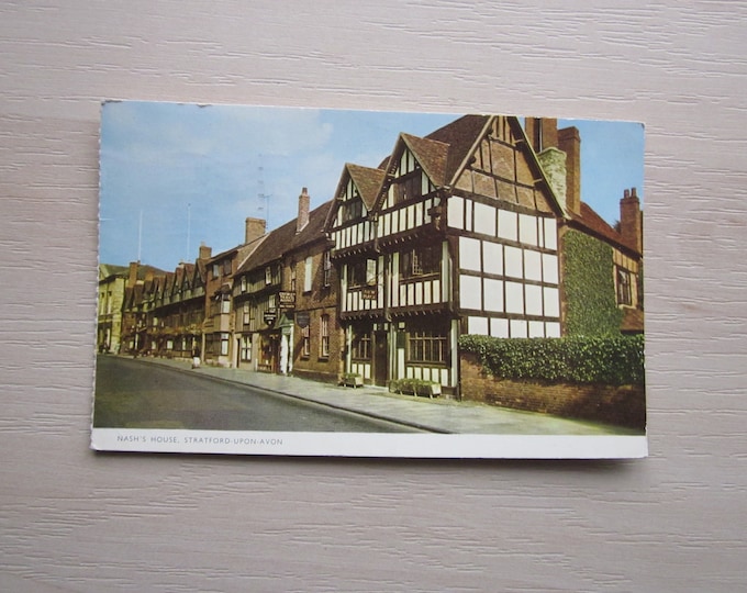 Vintage REAL PHOTO Postcard, Nash's House, Stearford-Upon-Avon, Warwickshire, UK. Genuine, Original, Used. Ideal Gift For Loved One
