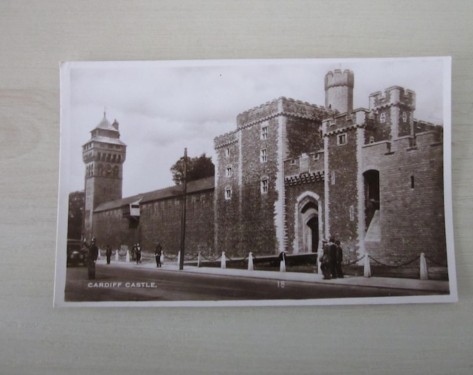Postcard, Cardiff Castle, Wales, UK. Genuine, Original, Unused REAL Photo (RPPC) Postcard.