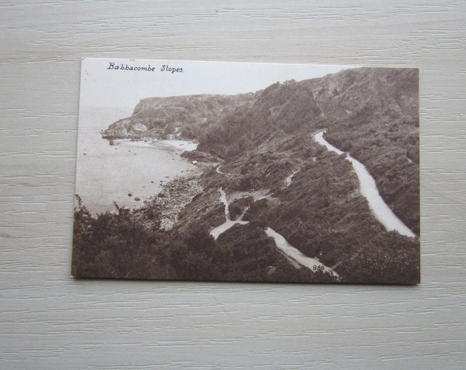 Old Vintage Postcard, Babbacombe Slopes, Devon, UK. Genuine, Original, Unused