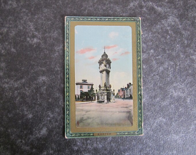 Real Photo (RPPC) Postcard, Clock Tower, Exeter, UK. Used. Ideal Christmas Gift, Mother's Day Gift, Birthday Present