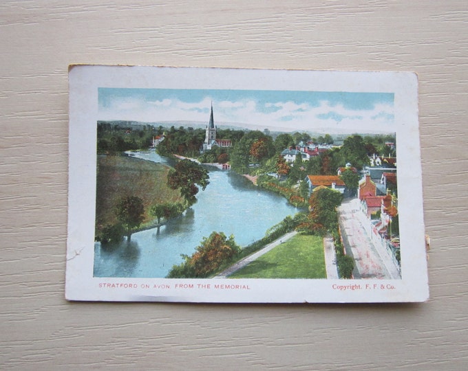 Vintage Printed Postcard, Stratford On Avon, From The Memorial, Warwickshire, UK. Genuine, Original, Unused. Ideal Gift For Loved One