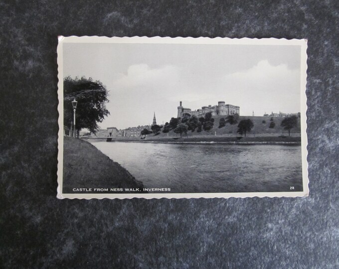 Real Photo (RPPC) Postcard, Castle From Ness Walk, Inverness, Scotland. UK. Ideal Christmas Gift, Mother's Day Gift, Birthday Present