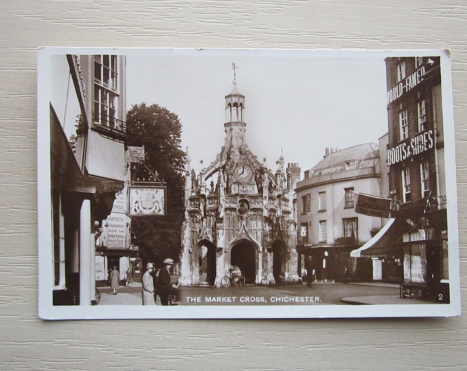 Postcard, The Market Cross, Chichester, West Sussex. UK. REAL Photo Postcard (RPPC). Genuine, Original, Unused.