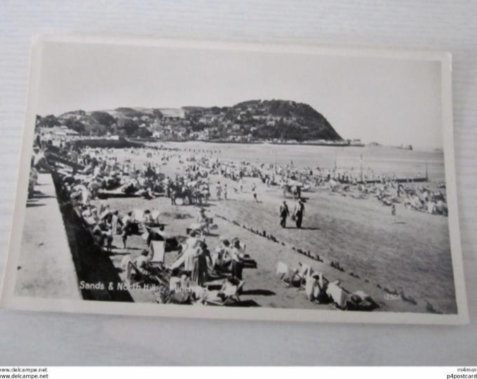 Sands & North Hill, Minehead, Somerset, England, Uk. REAL PHOTO Postcard (RPPC). Postally Unused "12505"