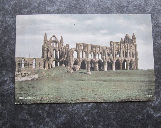1920s Postcard. The Abbey, Whitby, Yorkshire, UK. Original, Used. Ideal Christmas Gift, Birthday Present, Mother's Day Gift For Loved One.