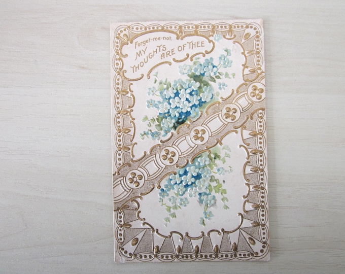 Postcard, 1914. "Forget-Me-Not, My Thoughts Are Of Thee". Genuine, Original.