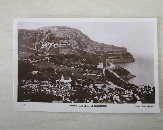 Postcard, Happy Valley, Llandudno, Wales, United Kingdom. Real Photo (RPPC) Postcard. Genuine, Original.