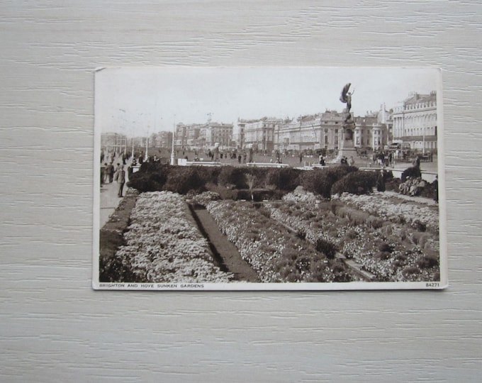 1950s Postcard, Brighton And Hove Sunken Gardens, Brighton, UK. Genuine, Original, Used.