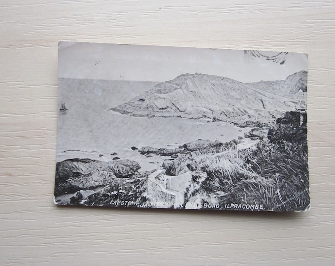 1900s Vintage REAL PHOTO Postcard, Capstone, Lantern Hill, Hillsboro, Ilfracombe, UK.  Original, Genuine. Used. Ideal Gift For Loved One.