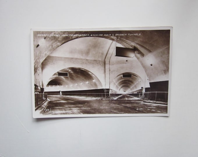 Postcard, Mersey Tunnel, Junction Chamber, Showing Main & Branch Tunnels, UK. REAL Photo Postcard, Genuine, Unused Postcard, Original.
