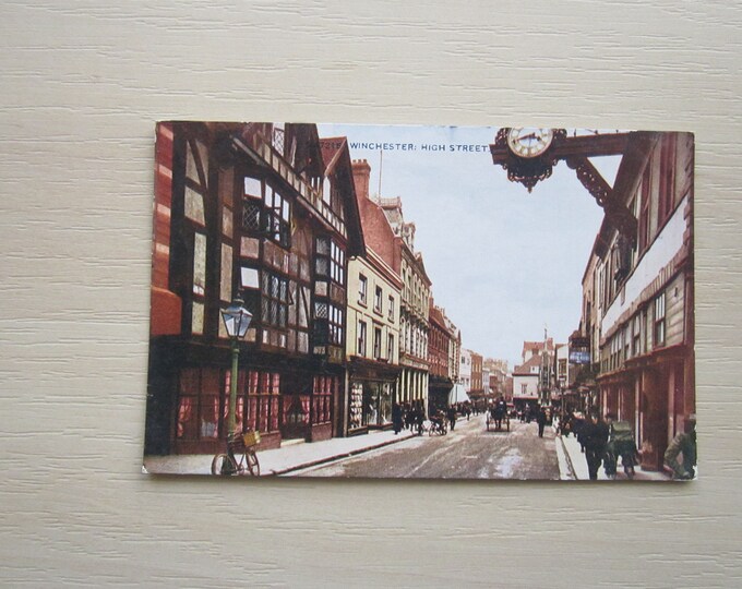 Postcard, High Street, Winchester, Hampshire, UK. Old, Vintage, Genuine, Original, Unused, Postcard.