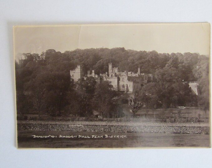 Real Photo (RPPC) Postcard, Haddon Hall, Peak District, Derbyshire, UK. Used. Posted 1928. Original