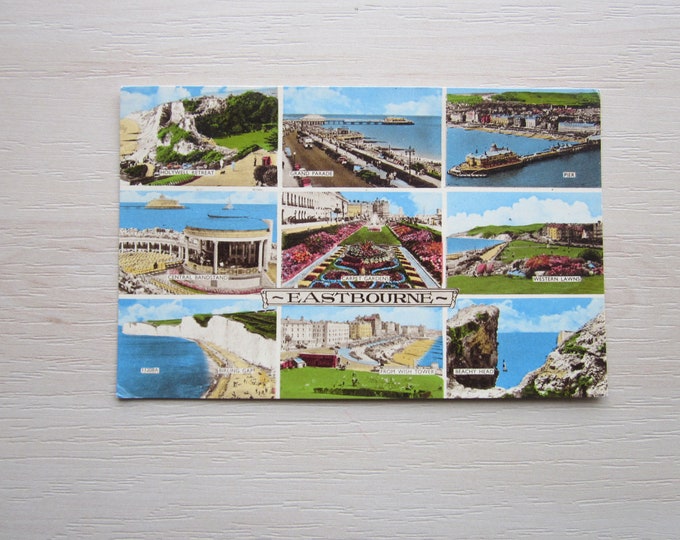 1960s Old Vintage Postcard, Eastbourne, Sussex, UK. Genuine, Original, Used