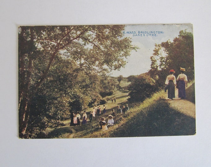 Vintage Printed Postcard, Bridlington, Danes Dyke, Yorkshire, UK. Ref: E46653. Original.