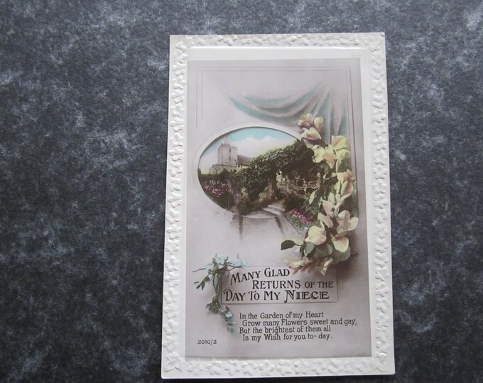 Real Photo (RPPC) Postcard. "Many Glad Returns" Original, Used. Ideal Christmas Present Mother's Day Gift Birthday Present For Loved One.