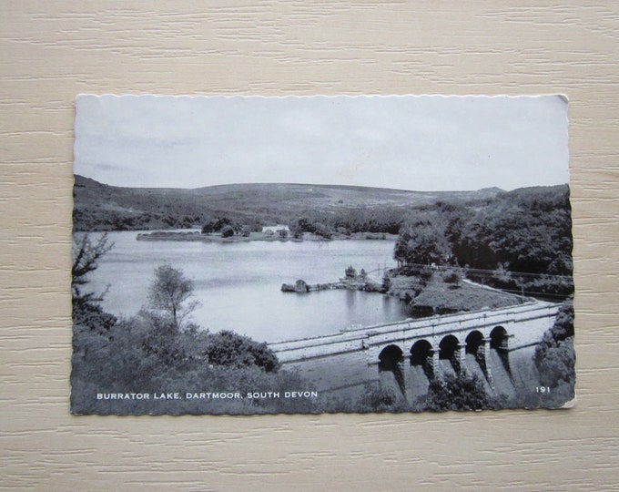 Postcard, Burrator Lake, Dartmoor, South Devon, UK. REAL Photo Postcard (RPPC). Genuine, Original, Unused.