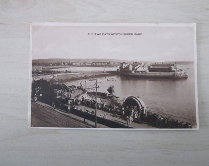 Postcard, The Two Bays, Weston Super Mare, Somerset, UK. Genuine, Original, Unused.