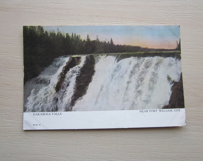 Vintage Printed Postcard, Kakabeka Falls, Near Fort William, Ontario, Canada, Genuine, Original, Used.
