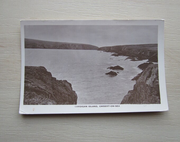 Vintage REAL PHOTO Postcard, Cardigan Island, Gwbert-On-Sea, Wales, UK. Genuine, Original, Unused. Ideal Gift For Loved One.