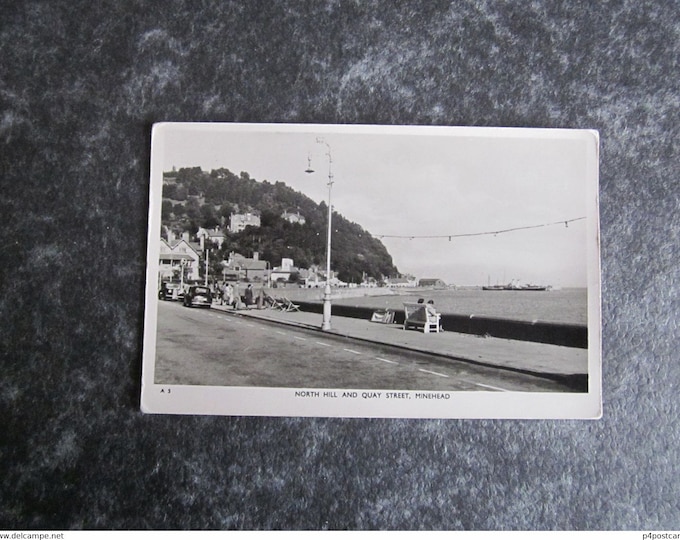 Vintage Postcard, North Hill And Quay Street, Minehead, Somerset, UK. Genuine, Unused.