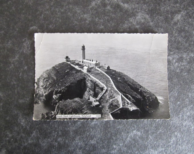 Real Photo (RPPC) Postcard, South Stack Lighthouse, Holyhead, Wales, UK. Ideal Christmas Gift, Mother's Day Gift, Birthday Present