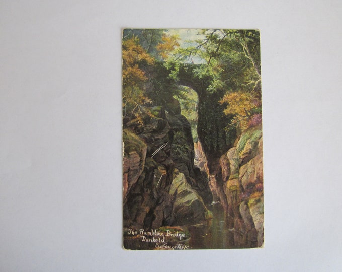 Postcard, The Rumbling Bridge, Dunkeld & Longstaffe, Perth, Scotland. UK. Used, Postmarked ?