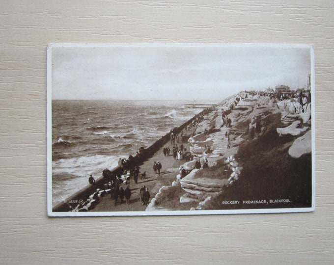 1910s Postcard. Rockery Promenade, Blackpool, UK. Used. Postmarked 1919. Ideal Christmas Gift, Mothers Day, Birthday Present For Loved One
