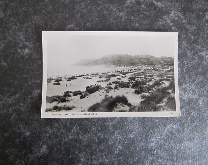 Real Photo (RPPC) Postcard, Llandudno, West Shore & Great Orme, Wales. UK. Ideal Christmas Gift, Mother's Day Gift, Birthday Present