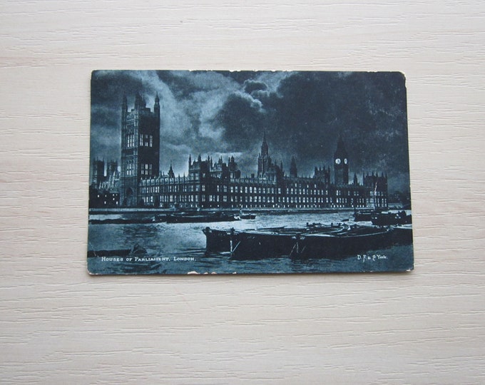 1900s Old Vintage Postcard, Houses Of Parliament, London, UK. Genuine, Original, Used