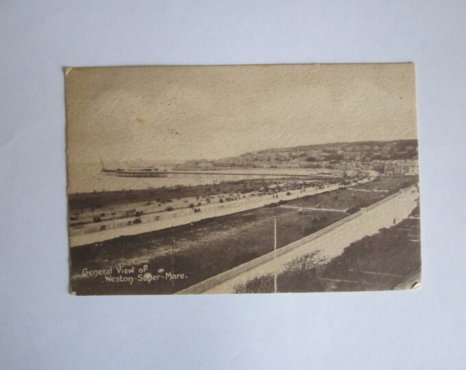 1910s Vintage Postcard, General View Of Weston-Super-Mare, Somerset, England, UK. Original, Used.