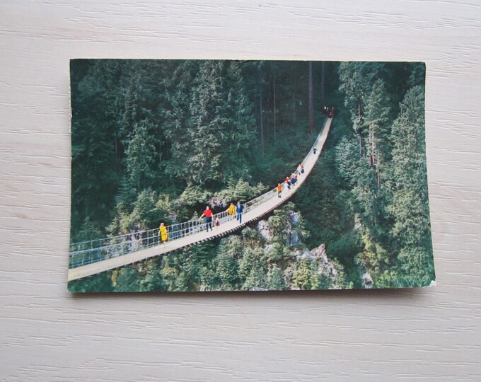 Vintage REAL PHOTO Postcard, Suspension Bridge, Capilano, Vancouver, Canada. Genuine, Original, Used. Ideal Gift For Loved One