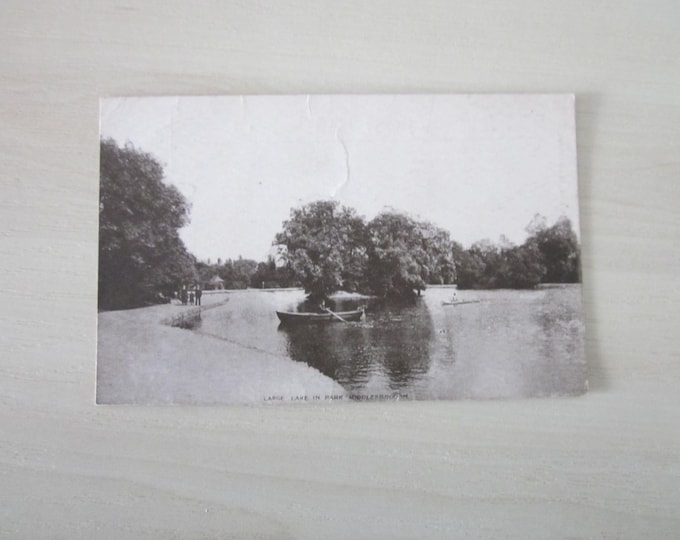 Postcard, Large Lake In Park, Middlesbrough, England, United Kingdom. Genuine, Original.