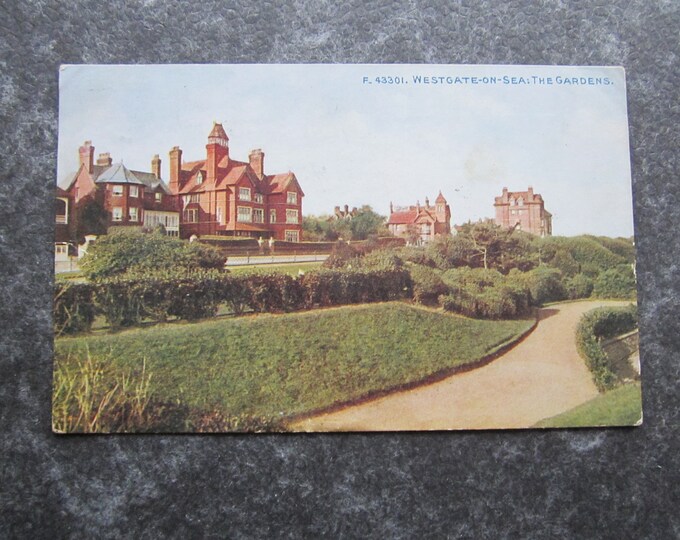 1910s Postcard. The Gardens, Westgate-on-Sea, UK. F43301, Original, Used. Ideal Christmas Gift, Birthday Present, Mother's Day Gift