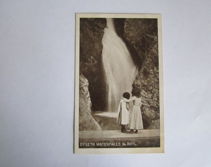 Vintage Postcard, Dyseth Waterfalls, Nr. Rhyl, North Wales, UK. Unused. Original