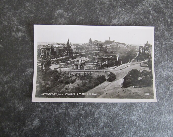 Real Photo (RPPC) Postcard, Princes Street Gardens, Edinburgh, Scotland. UK. Ideal Christmas Gift, Mother's Day Gift, Birthday Present