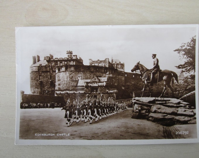 Postcard, Edinburgh Castle, Scotland, United Kingdom. Real Photo (RPPC) Postcard. Genuine, Original.