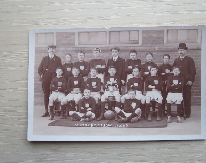 1900s? Postcard, Football (Soccer) Team. REAL PHOTO (RPPC) Postcard. Genuine, Original.