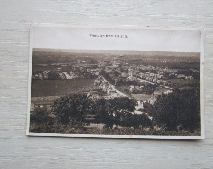Vintage Printed Postcard, Prestatyn From Heights, Wales, UK. Genuine, Original, Used. Postmarked 1934. Ideal Gift For Loved One.
