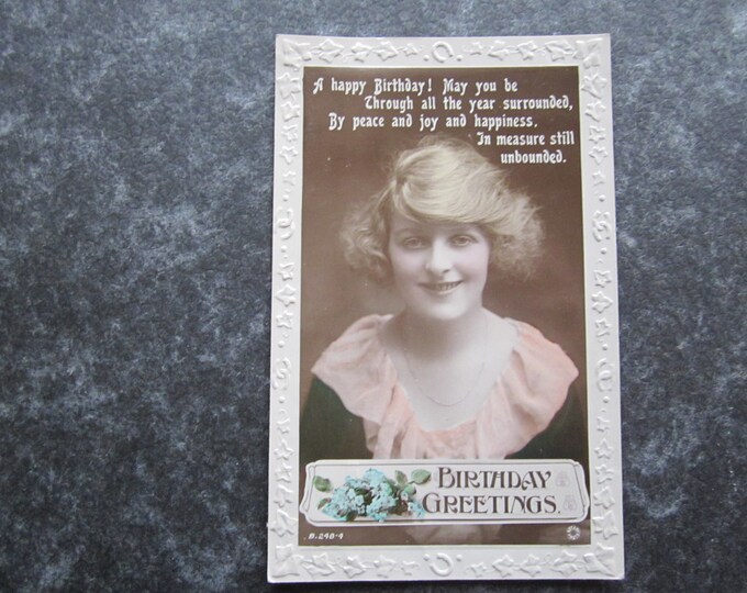 Real Photo (RPPC) Postcard, Birthday Greetings. Original Genuine, Used. Ideal Christmas Present Mother's Day Gift Birthday Present