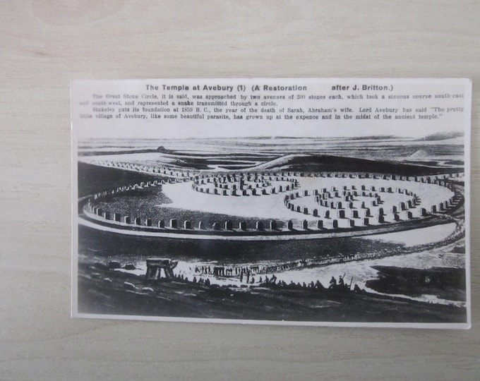 Postcard, The Temple At Avebury, Wiltshire. UK. Genuine, Original, Unused, REAL Photo (RPPC) Postcard.