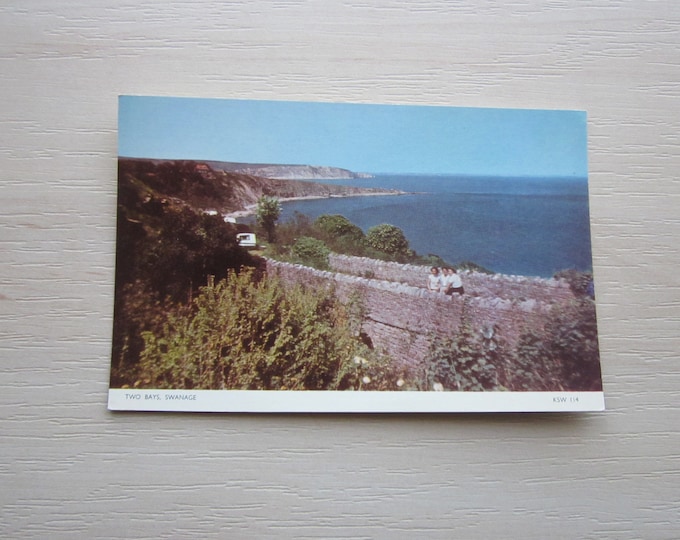 Vintage REAL PHOTO Postcard, Two Bays, Swanage, Dorset, UK. Genuine, Original, Unused. Ideal Gift For Loved One