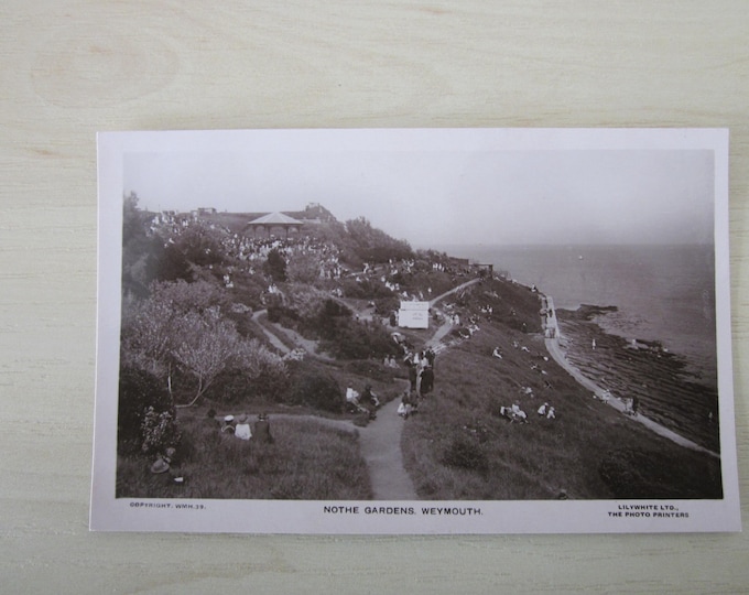 Postcard, Nothe Gardens, Weymouth, United Kingdom. Real Photo (RPPC) Postcard. Genuine, Original.