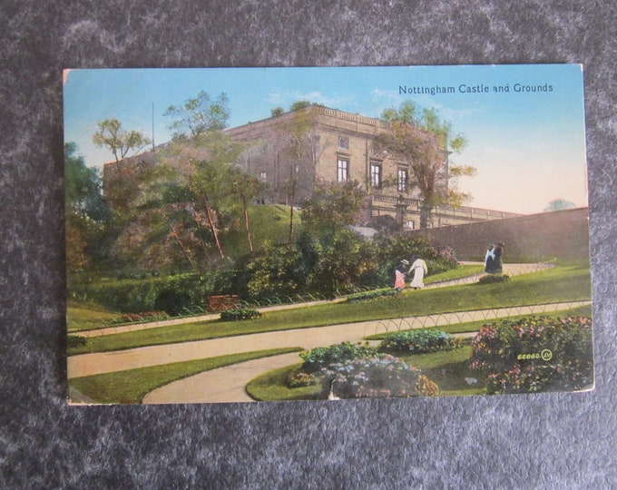 1910s Postcard, Nottingham Castle And Grounds, Nottingham, UK. Real Photo (RPPC) Postcard, Valentine's Series.
