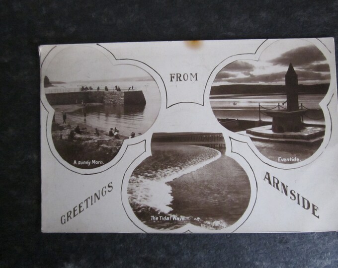 Real Photo (RPPC) Postcard, Greetings From Arnside, England, UK. Genuine Original.