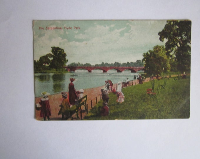 Vintage Postcard, The Serpentine, Hyde Park, London, UK. Original, Unused.