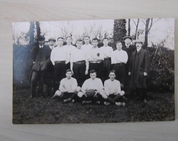 1940s? Postcard. Football (Soccer) Team. REAL Photo Postcard (RPPC). Genuine. Original.